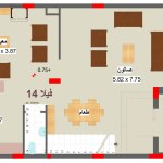 مخطط الطابق الارضي لفيلا 14